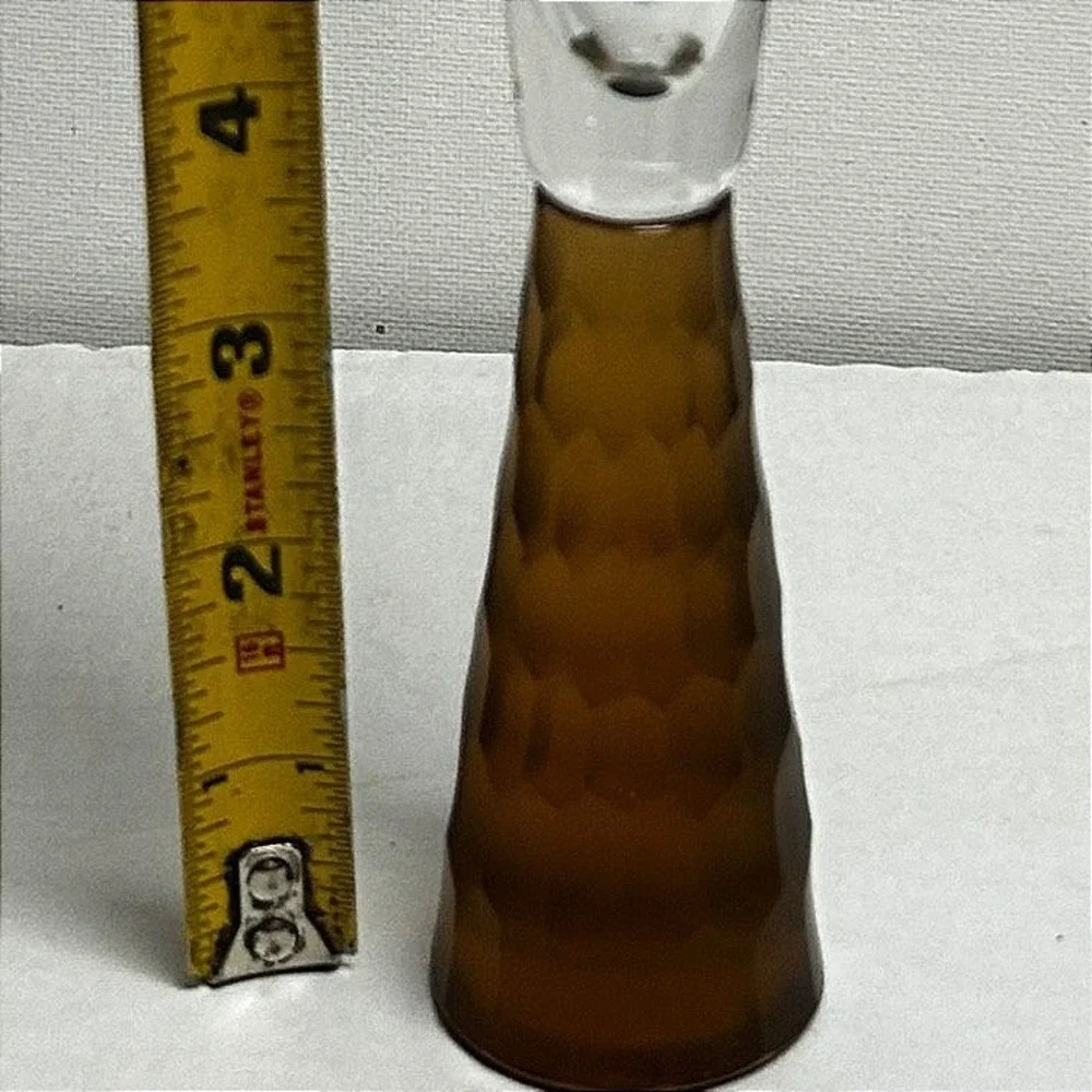 ARTLAND PRESCOTT HONEYCOMB STEM CHAMPAGNE FLUTES Brutalist Frosted glass MCM